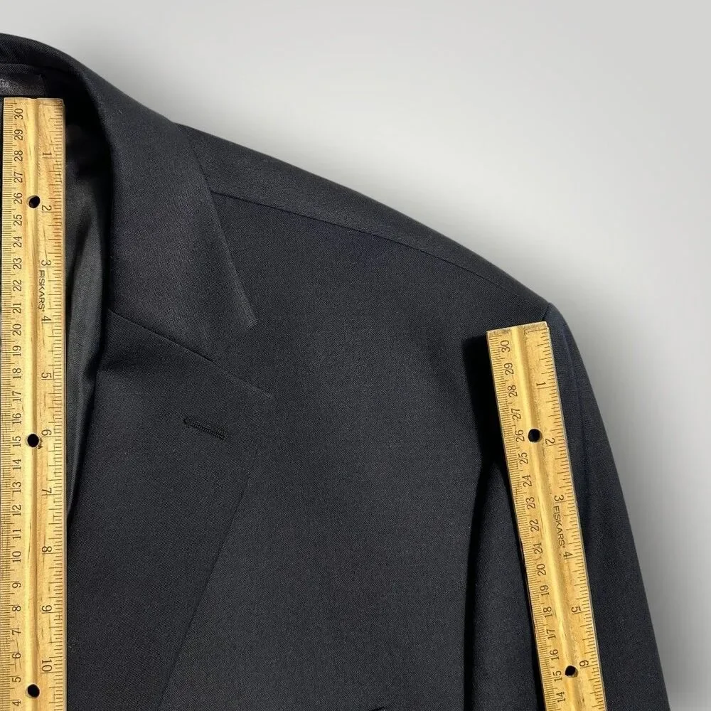 MICHAEL KORS Mens Blazer Sport Coat 2-Button Jacket 50L Navy Brass Buttons Wool
